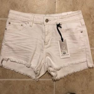 NWT white jean shorts